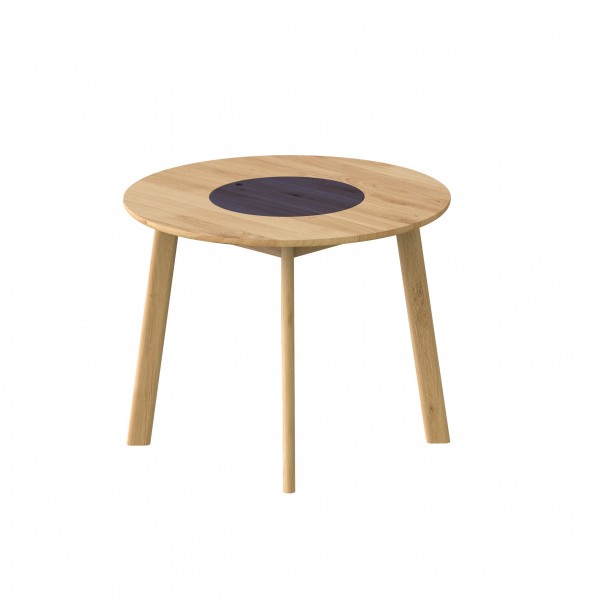 Round oak table with a cover BÓN - 1