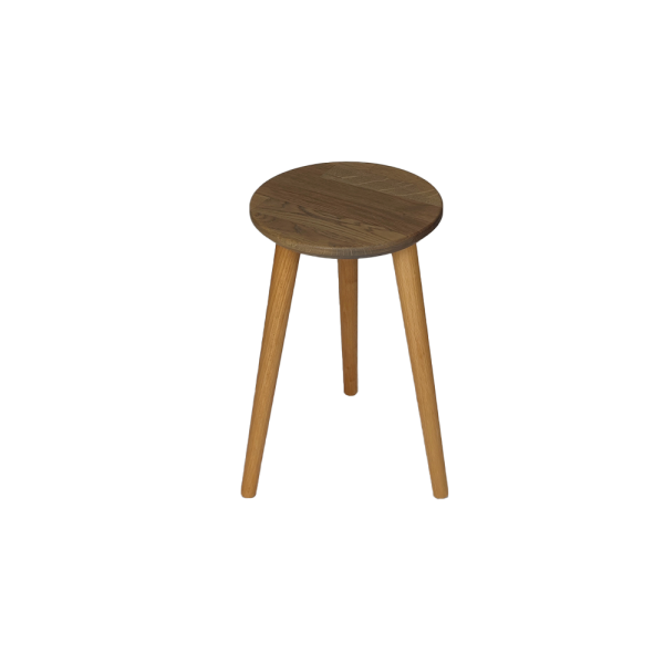 Round stool made of solid oak - 64