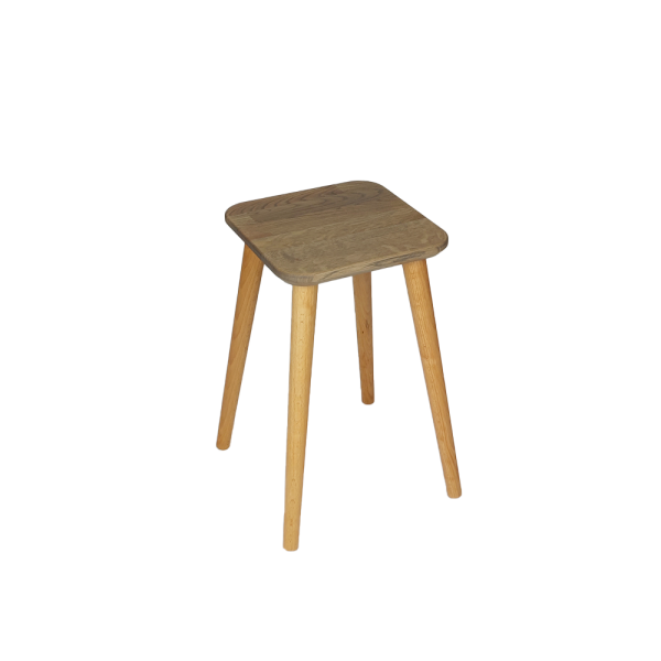 Solid oak square stool - 22