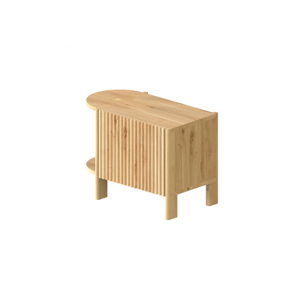 Bedside cabinet with rounded sides and fluted fronts, BÓN - 1