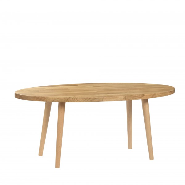 Solid oak oval coffee table - 11