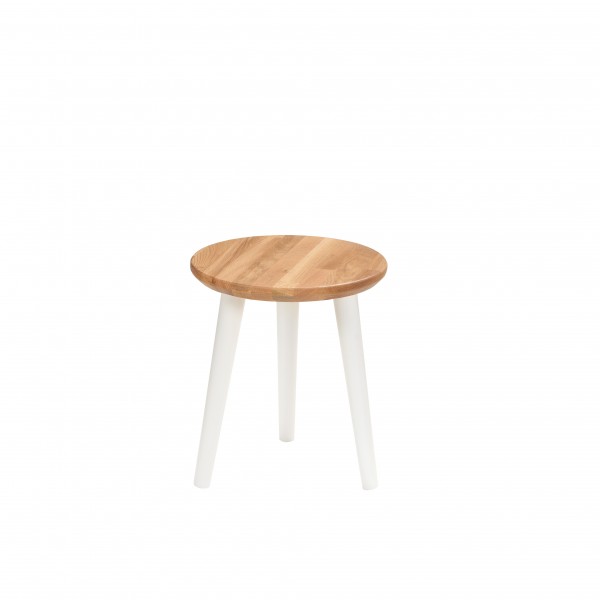 Round stool made of solid oak - 3