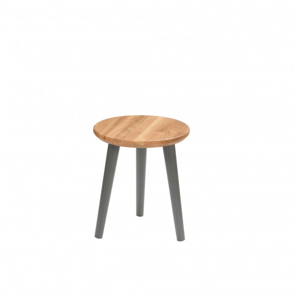 Round stool made of solid oak - 6