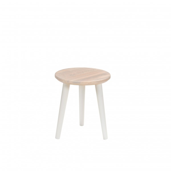 Round stool made of solid oak - 8