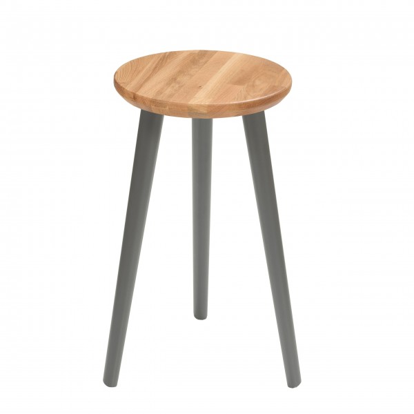 Round stool made of solid oak - 49