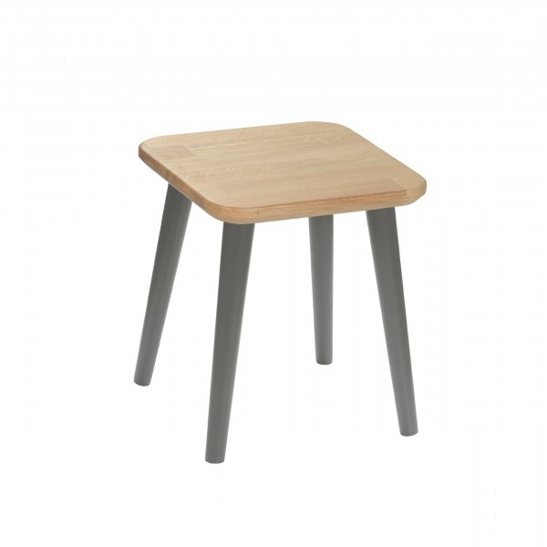 Solid oak square stool - 4