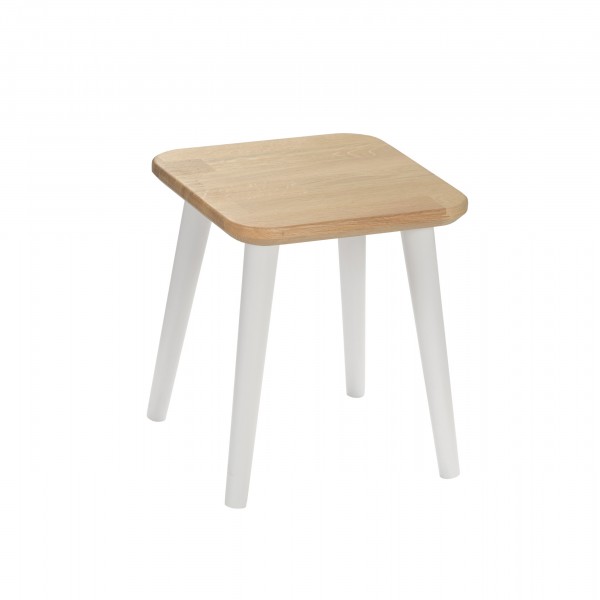 Solid oak square stool - 5