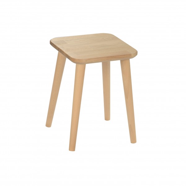 Solid oak square stool - 7