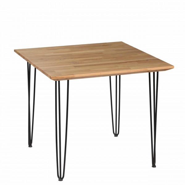 Stół dębowy kwadratowy w stylu loftowym  - kolekcja IRON OAK | Moonwood, Stół loftowy dębowy Iron Oak Iron Oak - IOKS 